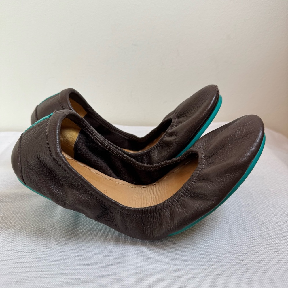 Tieks Brown Leather ballet flats office corporate events, comfy girly 0046 - Picture 13 of 17